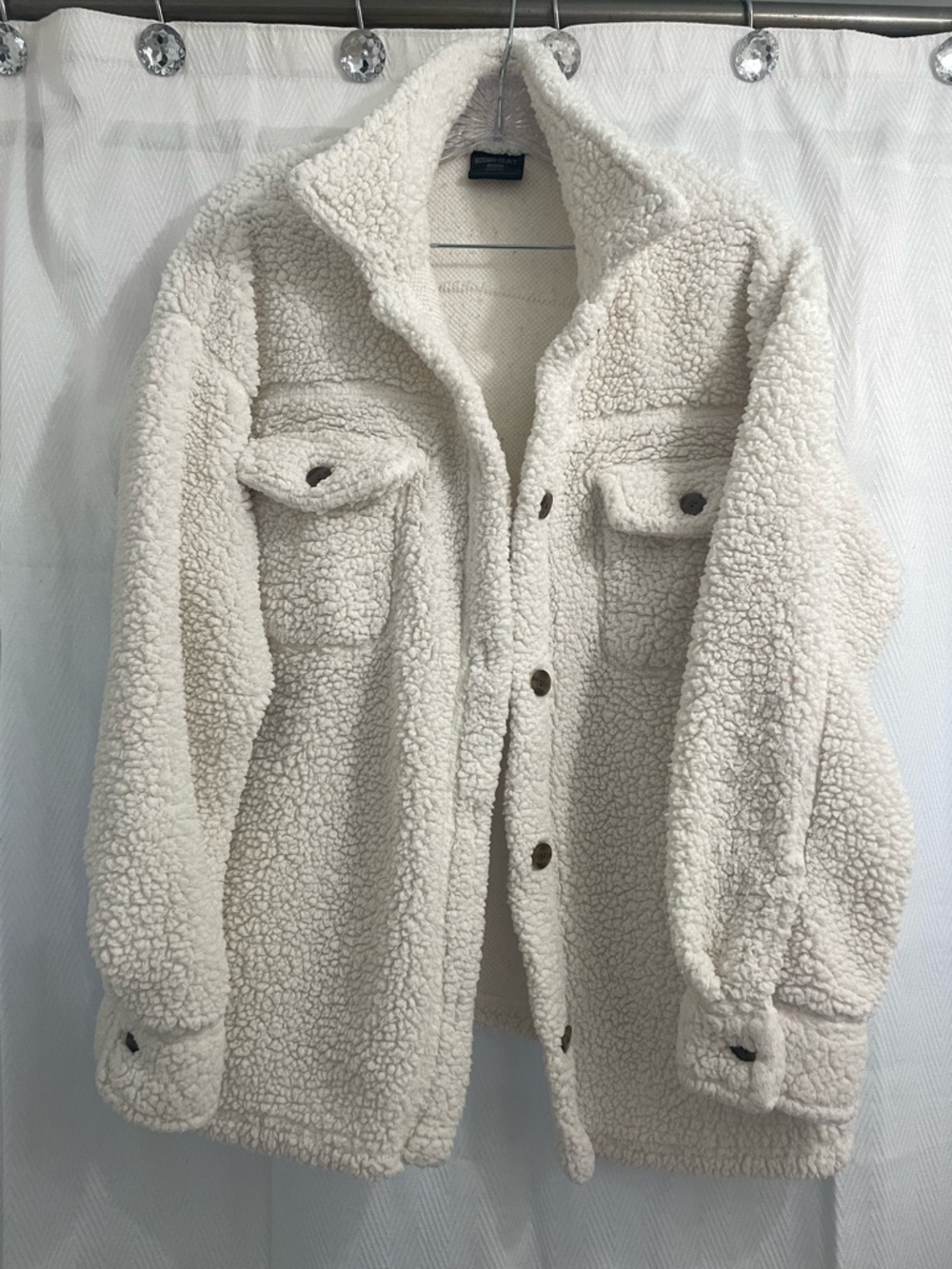 Warm Sherpa Button-Up Coat